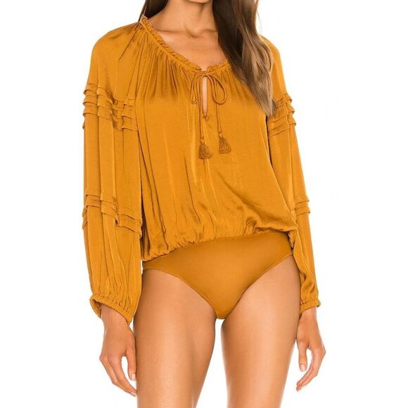 Intimately Free People OB1089527 Women's Sz XS Rust All Tucks Bodysuit - Picture 8 of 9